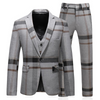 Men 3 Pcs Line Printed Notch Neckline Blazers And Vests And Pants