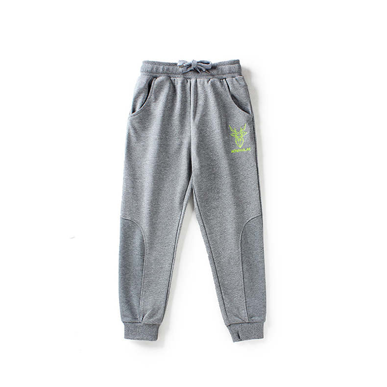 Boys Casual Deer Head Pattern Drawstring Waist Pocket Jogger Pants