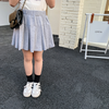 Kids Girls Simple Solid Color Elastic Pleated Skirt
