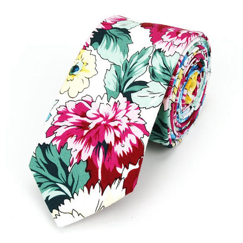 Fashion Men And Women Bright Color Flowers Printed 6cm Tie