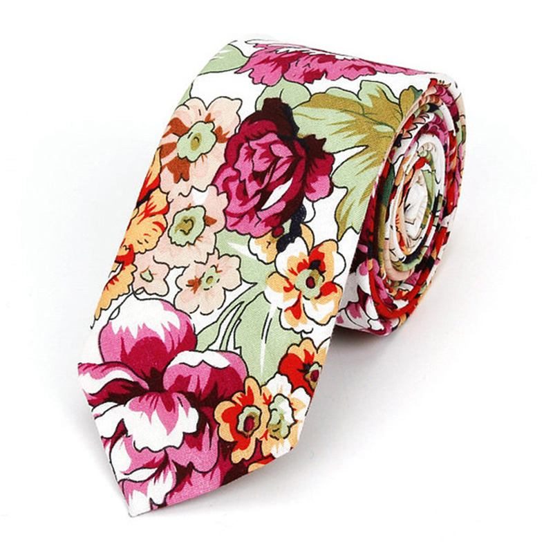 Fashion Men And Women Bright Color Flowers Printed 6cm Tie