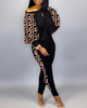 Women Fashion Casual Graphic Print Loose Top And Skinny Pants Set