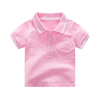 Kids Boys Basic Lapel Short Sleeve Stripe Color Blocking Casual T-Shirt