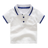 Kids Boys Basic Lapel Short Sleeve Stripe Color Blocking Casual T-Shirt