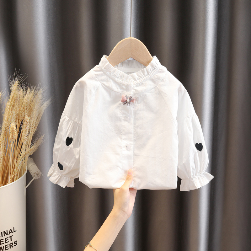 Toddlers Newborn Baby Girls Long-Sleeved Heart Blouses