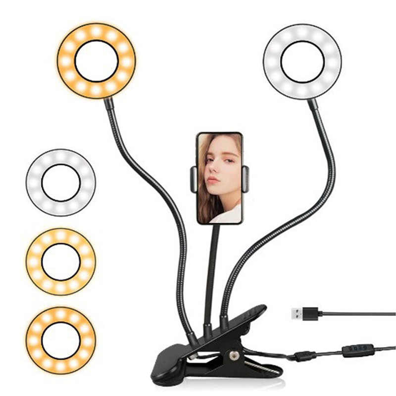 Mobile Phone Holder Clip Pattern Live Streaming Double LED Light