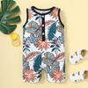 Toddlers Newborn Baby Fashion Sleeveless Leaves Print Romper