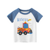 Boys Basic Cartoon Car Letter Round Neck Short-Sleeved T-Shirt
