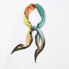 Chic Women Multicolor Patchwork Design Satin Slim Scarf