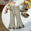 Children Kids Toddlers Girls Solid Color Flared Leggings Pants