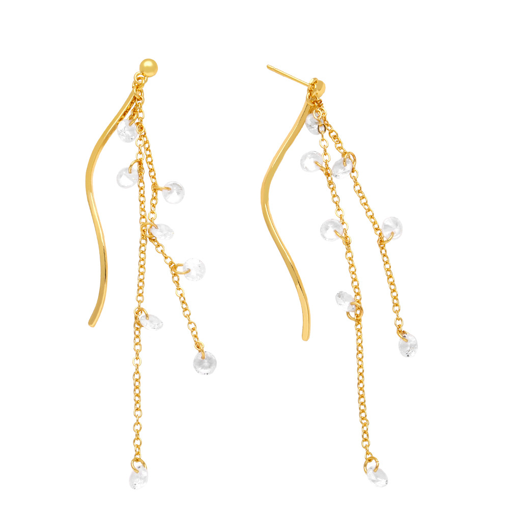 Women'S Fashion Crystal Chain Tassel Earrings