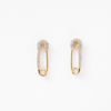 Women Fashion Simple Copper Micro-Set Zircon Pin Stud Earrings