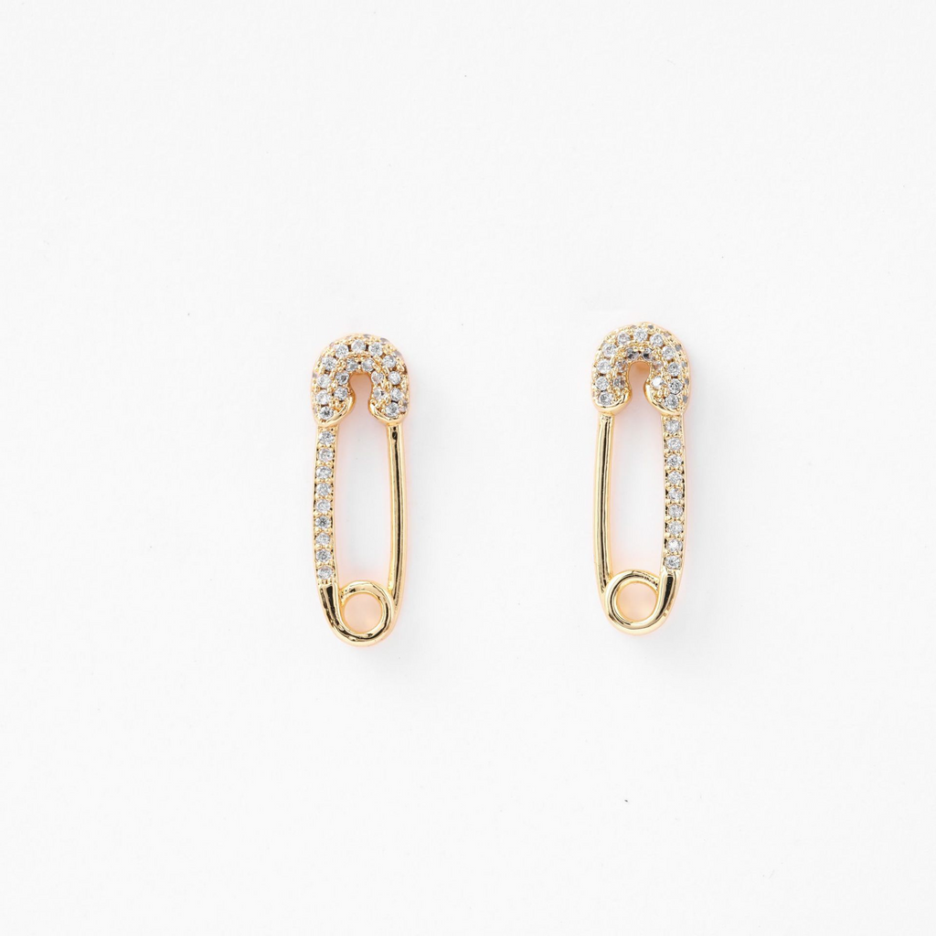 Women Fashion Simple Copper Micro-Set Zircon Pin Stud Earrings