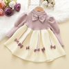 Children Kids Toddlers Girls Bow Knitted Dress