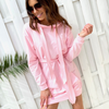 Women Fashion Solid Color Hooded Long Sleeve Dress