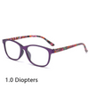 Older Person High Quality Resin Squre Shape Frame Floral Pattern Reading Glasses