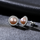 Women Luxury Zircon Natural Freshwater Pearl Silver Stud Earrings