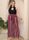 Plus-Size Women Color Blocking Stripe Pattern High-Slit Wide-Leg Casual Vacation Pants