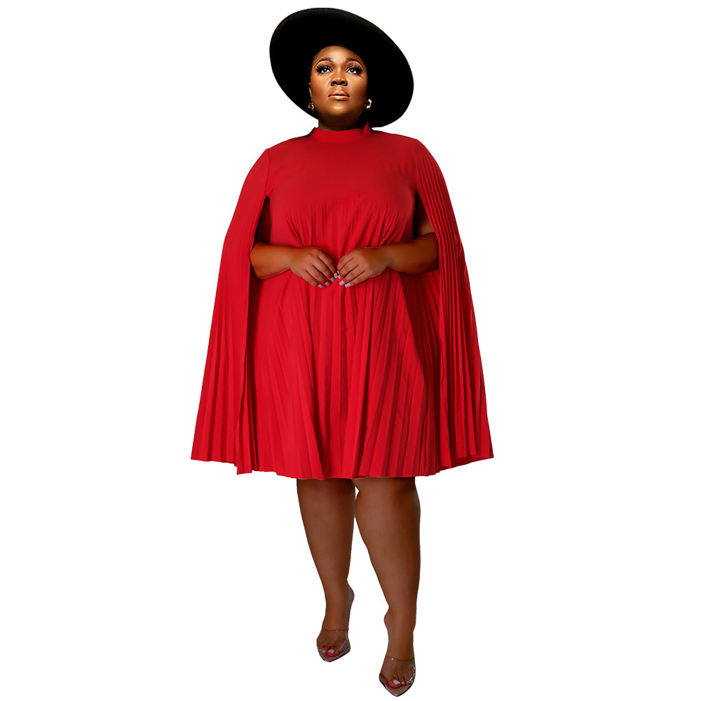 Plus Size Loose Casual Pleated Dress