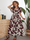 Women Plus Size Casual Floral Print V Neck Short Sleeve Loose Maxi Dress