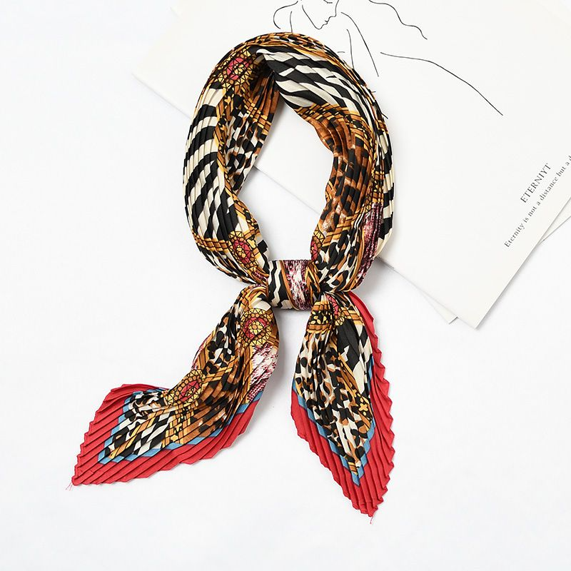 Vintage Pattern Women Geometric Leopard Print Square Scarf