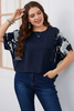 Women Summer Plus Size Solid Color Loose Short Sleeve Shirt