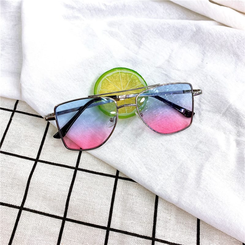 Kids Metal Frame Design Irregular Frame Sunglasses