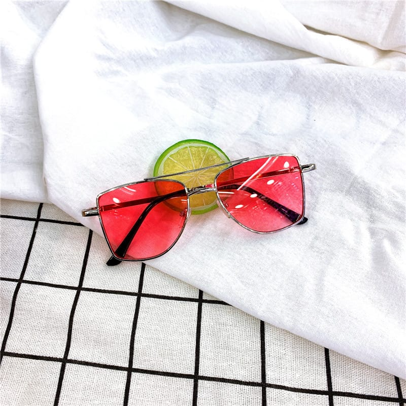 Kids Metal Frame Design Irregular Frame Sunglasses