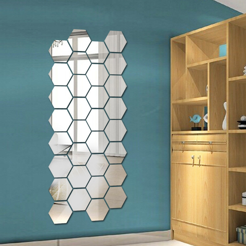 (Buy 1 Get 1) High Quality Personality Hallway Porch Home Decoration 3D Hexagonal Acrylic DIYWall Sticker ( 2 sets )