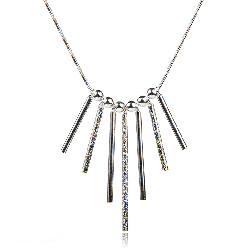 Fashion Lady High Quality 925 Silver Plated Tassel Pendant Necklace