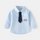 Children Kids Toddlers Fashion Boys Long Sleeve Embroidery Tie Shirt