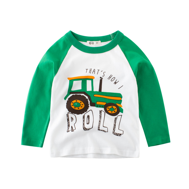 Children Cartoon Pattern Cotton Long-Sleeved T-Shirt