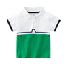 Kids Boys Basic Lapel Short Sleeve Stripe Color Blocking Casual T-Shirt