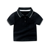 Kids Boys Basic Lapel Short Sleeve Stripe Color Blocking Casual T-Shirt