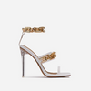 Plus Size Women Fashion Square Toe Chain Buckle Open Toe Heeled Sandals