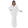 Fashion Plus Size Women'S V-Neck Dress