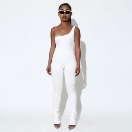 Women Oblique Shoulder Slim Hip-Lifting Yoga Jumpsuits