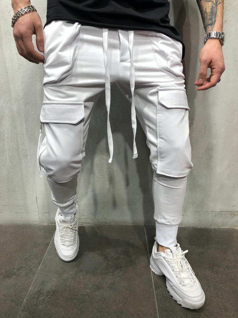 Men Fashion Multi Pocket Slim Pants