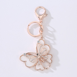 Elegant Women Enameled Alloy Butterfly Design Key Chain
