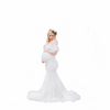 Women Fashion Solid Color Strap Ruffled Maternity Dresses