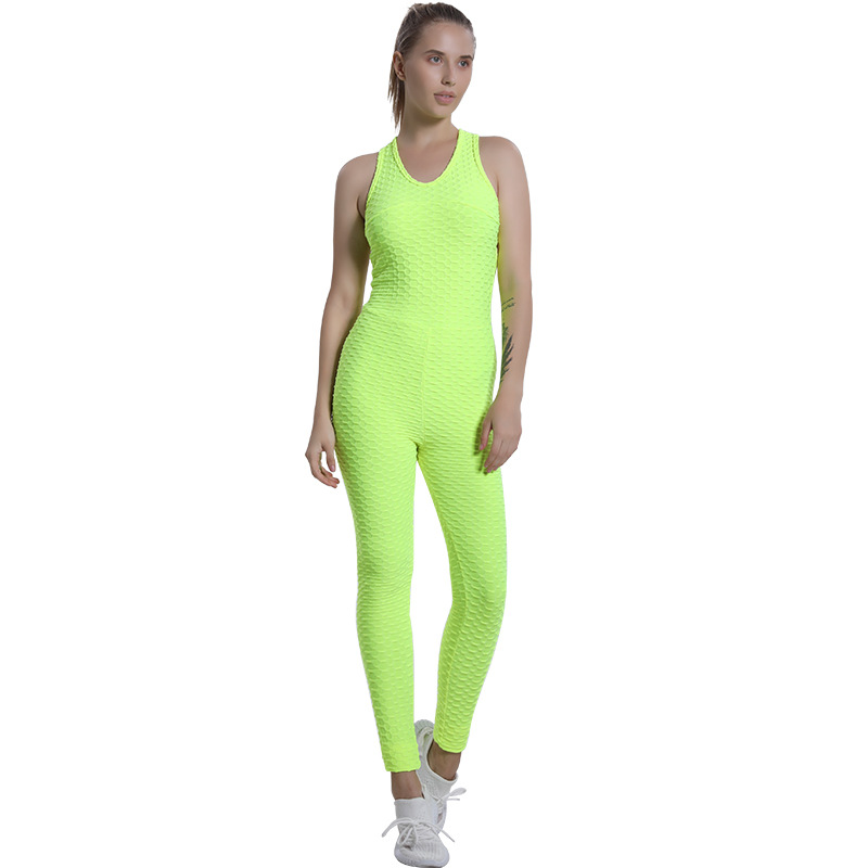 Women'S Sexy Back Fitness Exercise Hip Lifting Yoga Jumpsuit