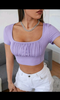 Ruched Bust Crop Tee