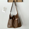 Women's Large Capacity Textured Soft Leather Bucket Bag