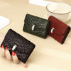 Snake Head Buckle Organ Card Holder Female Snake Embossed Leather