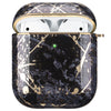 Compatible with Apple, Electroplating Gold Hard Shell White Marble Earphone Cover Is Suitable