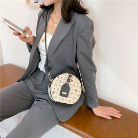 Crossbody Bag Retro Fashion Western Style Portable Round Cake Bag