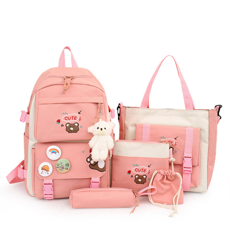 Multi-piece Schoolbag Girl Elementary School Girl Light And Cute Summer