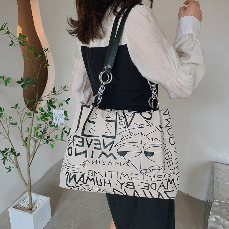 Graffiti Women's Large Capacity Tote Bag For Commuting