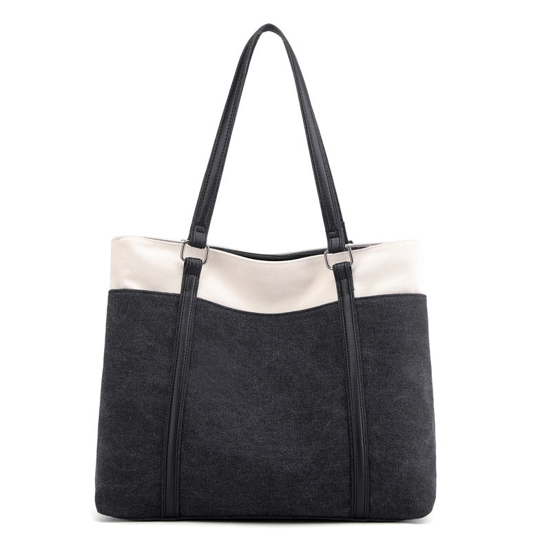 Women's Bag Shoulder Bag Color Matching Large Bag Portable Cloth
