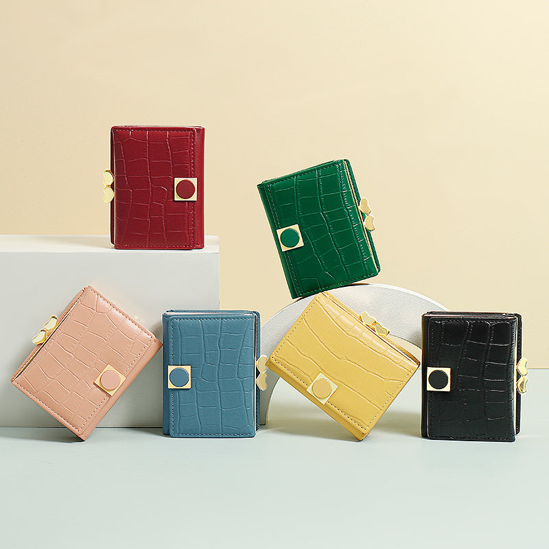 Multi Clip Short Folding Zero Wallet